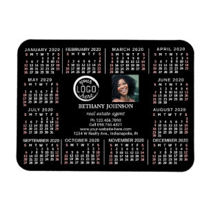 2020 Calendar Custom Business Logo Photo Text Easy Magnet