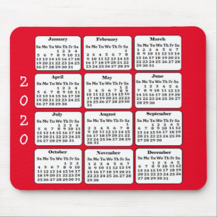 2020 Calendar Custom Color Office Mouse Pad