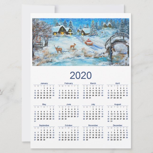 2020 calendar holiday card (Front)