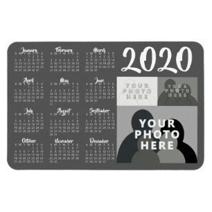 2020 Calendar Magnet - 3 Custom Photos - Template