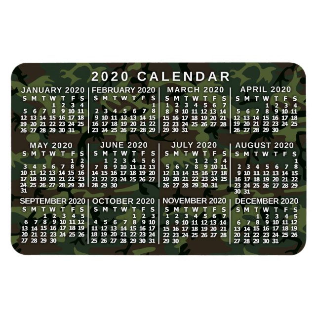 2020 Calendar (See Description for New Version)  Magnet (Horizontal)