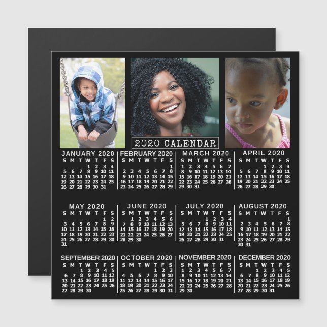 2020 Calendar (See Description for New Version) Magnetic Invitation (Front/Back)