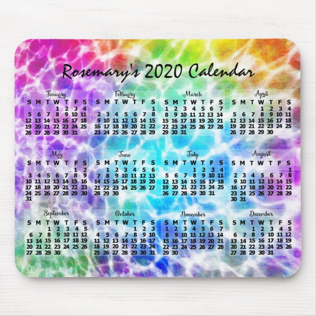 2020 Calendar (See Description for New Version) Mouse Mat (Front)