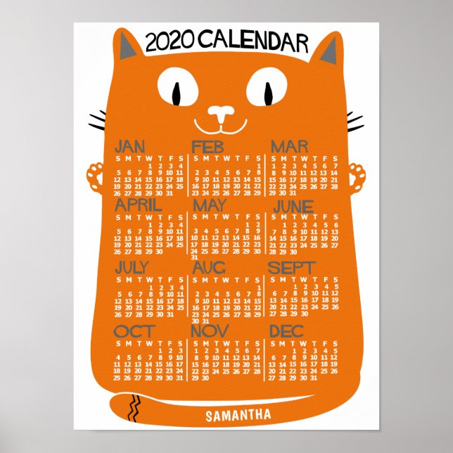 2020 Calendar (See Description for New Version)  Poster (Front)