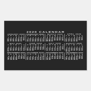 2020 Calendar (See Description for New Version)  Rectangular Sticker