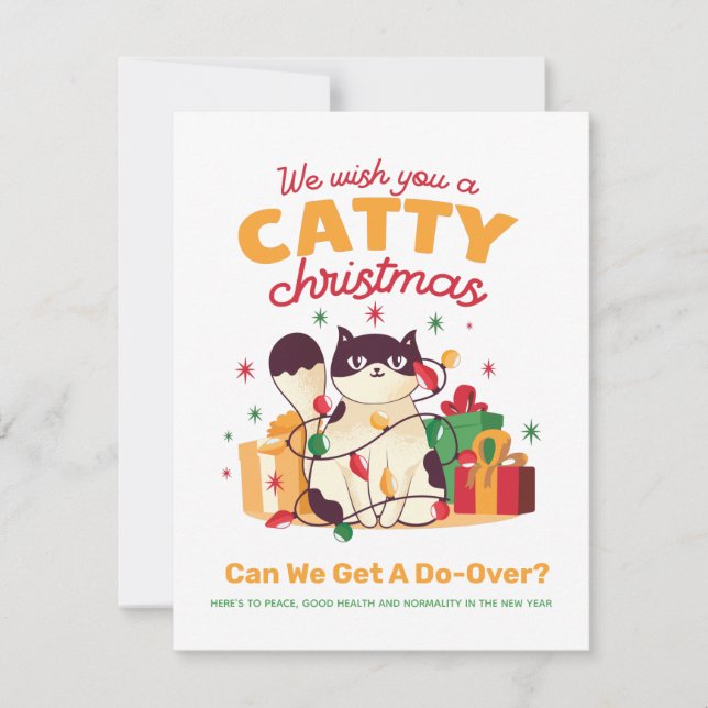 2020 Can We Get A Do-Over Funny Cat Christmas (Front)