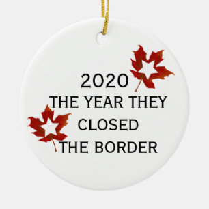 2020 Canada USA Year they Closed the Border Ceramic Tree Decoration