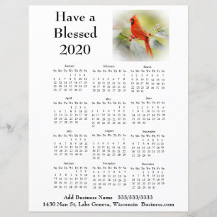 2020 Cardinal Business Calendar Flier for Customer