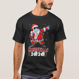 2020 Christmas Dabbing Santa Wear Mask Christmas t T-Shirt