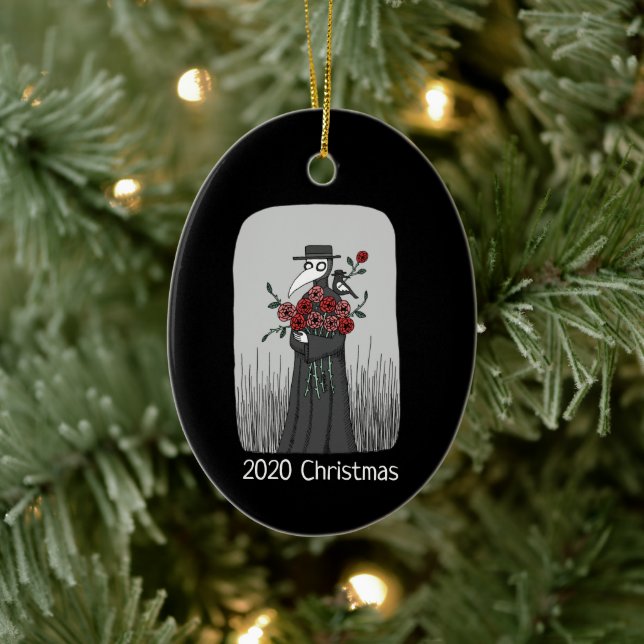 2020 Christmas ornament Plague Doctor Red Roses (Tree)