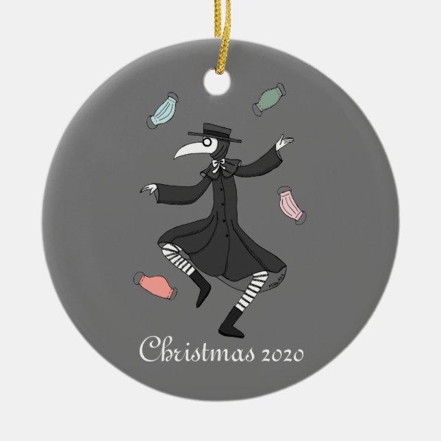 2020 Christmas ornament Plague Doctor with masks (Front)