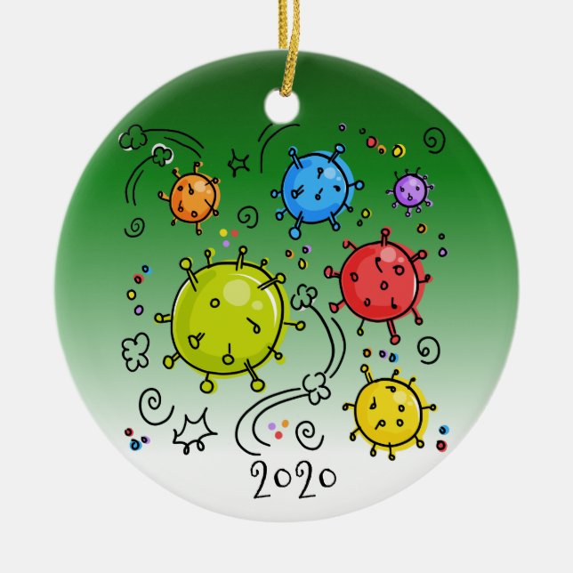2020 Coronavirus Covid-19 Virus Ceramic Tree Decoration (Front)
