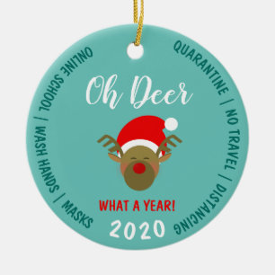 2020 Covid Funny Christmas Ceramic Tree Decoration