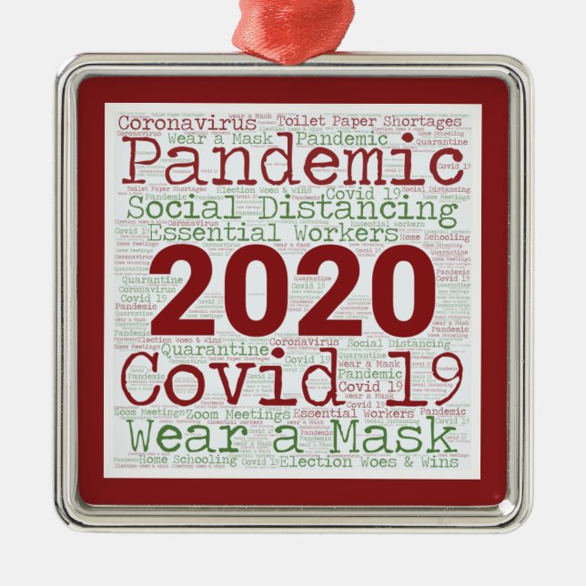 2020 Crazy Year Memories Metal Tree Decoration (Front)
