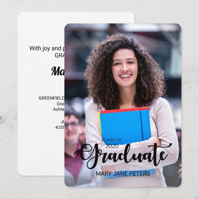 2020 Customisable Name Graduate Photo Announcement (Front/Back)