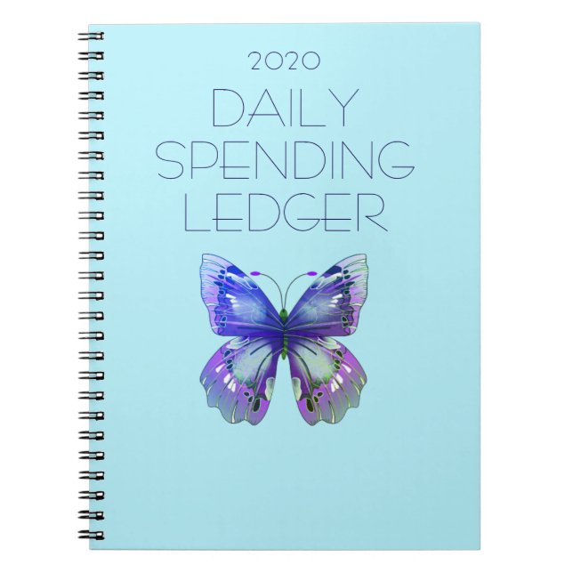 2020 Daily Spending Ledger Bookkeeping Butterfly Notebook (Front)