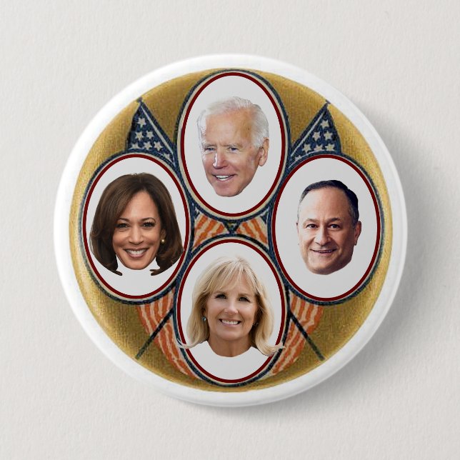 2020 Democratic Presidential Ticket 7.5 Cm Round Badge (Front)