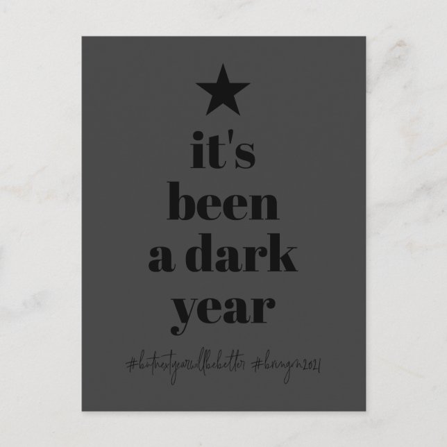 2020 Do-over Humour Black Christmas Tree Holiday Postcard (Front)