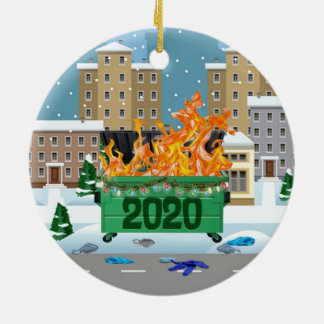 2020 Dumpster fire Christmas Ceramic Tree Decoration