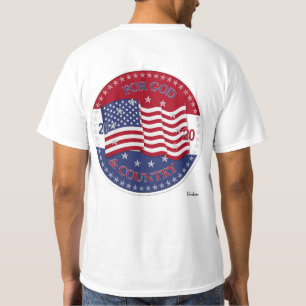 2020 For God and Country American Flag T-Shirt