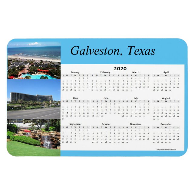 2020 Full Year Magnetic Calendar Magnet (Horizontal)