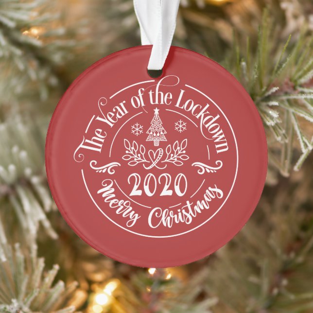 2020 Funny Festive Holiday Photo Christmas Ornament (Tree)