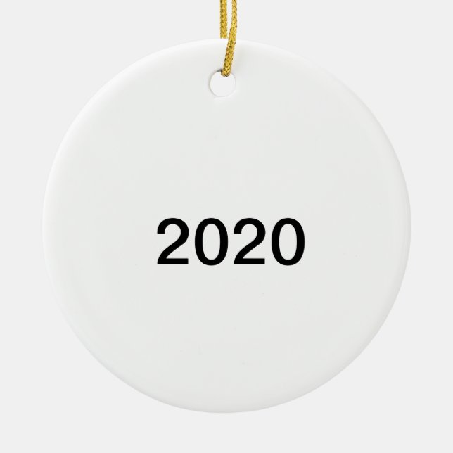 2020 Funny Simple Plain Nothing Covid Christmas Ceramic Tree Decoration (Front)