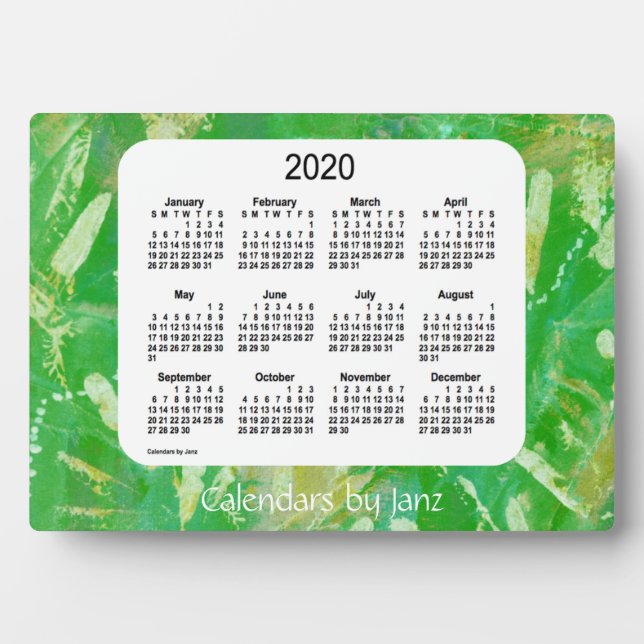 2020 Green Tracks Desk Calendar by Janz Plaque (Front)