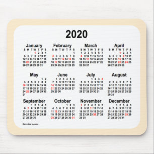 2020 Holiday Calendar by Janz Almond Mouse Mat