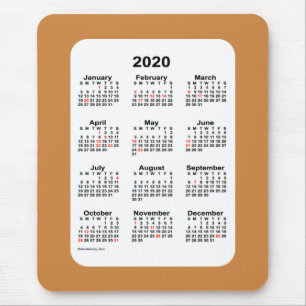 2020 Holiday Calendar by Janz Peru Gold Mouse Mat