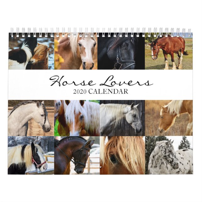 2020 Horse Lovers Calendar-Animal Office Calendar (Cover)