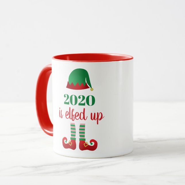 2020 Is Elfed Up Funny Quarantine Christmas Saying Mug (Front Left)