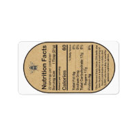 2020 Kraft Oval Honeybee Nutrition Facts Label