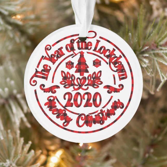 2020 Lockdown Christmas Photo Ornament (Tree)