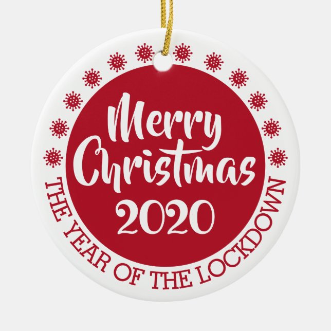 2020 lockdown covid pandemic christmas ceramic tree decoration (Front)