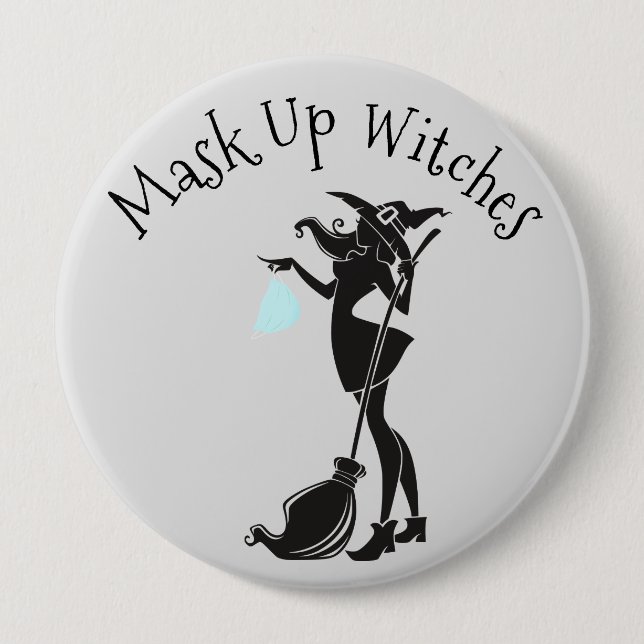 2020 Mask Up Witches Halloween 10 Cm Round Badge (Front)