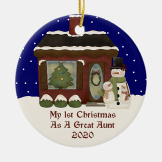 2020 My 1st Christmas As A Great Aunt Ceramic Tree Decoration
