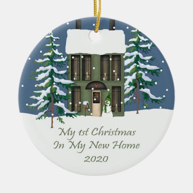 2020 My New Home Christmas Ceramic Tree Decoration (Front)