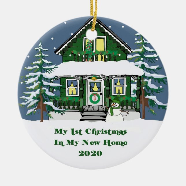 2020 My New Home Christmas Ceramic Tree Decoration (Front)