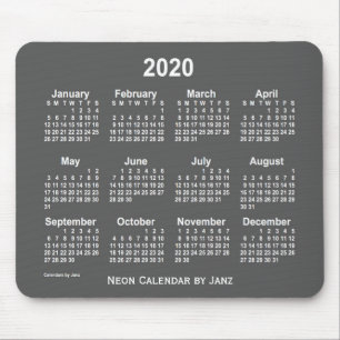 2020 Neon Charcoal Calendar by Janz Mouse Mat