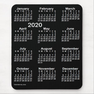 2020 Neon White Large Print Calendar by Janz Mouse Mat