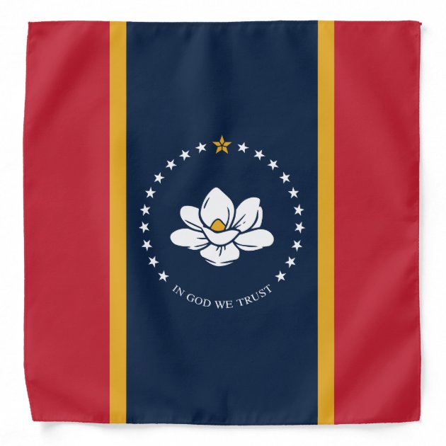 2020 New Mississippi In God We Trust State Flag Bandana | Zazzle