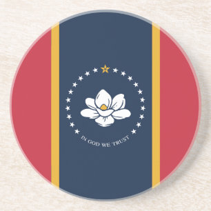 2020 New Mississippi In God We Trust State Flag Coaster