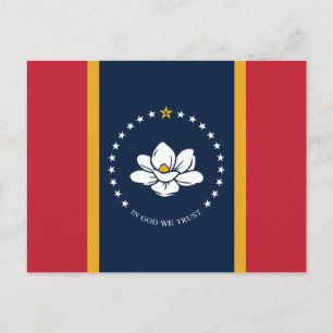 2020 New Mississippi In God We Trust State Flag Postcard