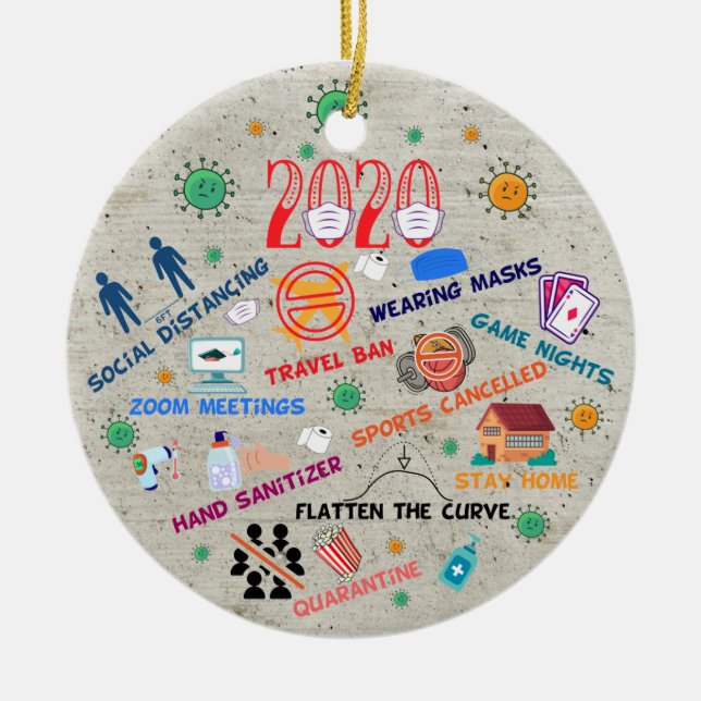 2020 pandemic christmas Ceramic Ornament (Front)