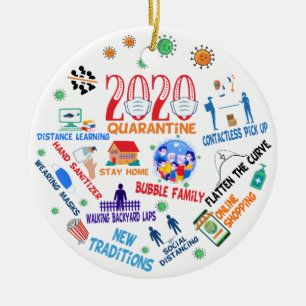 2020 pandemic christmas ceramic tree decoration