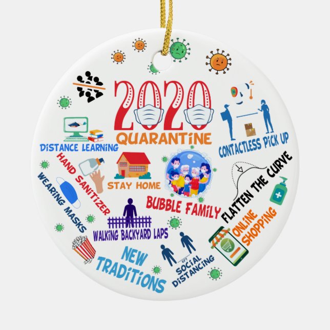 2020 pandemic christmas ceramic tree decoration (Front)
