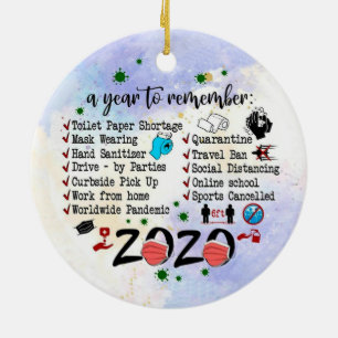 2020 Pandemic Quarantine Christmas Ceramic Tree Decoration