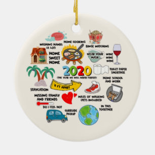 2020 Pandemic Quarantine Christmas Ceramic Tree Decoration