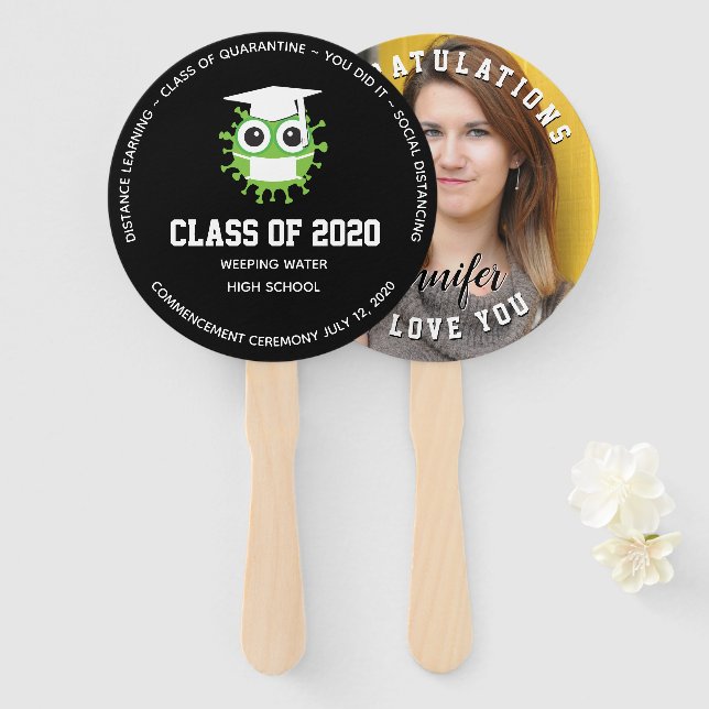 2020 Personalised Graduation Hand Fan (Front and Back)